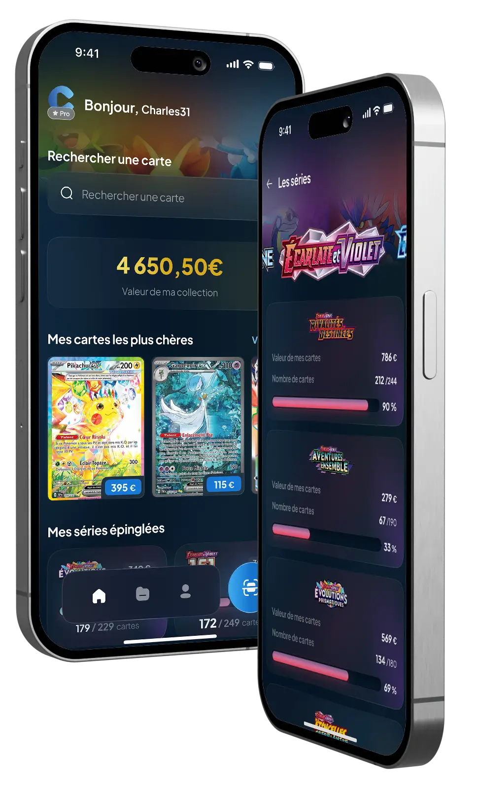 application mobile estimation cartes pokémon scan